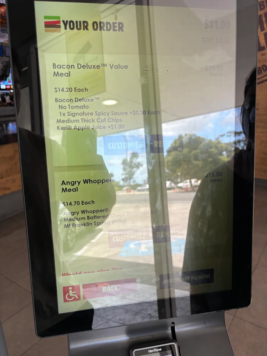 Menu, Hungry Jack's Burgers West Terrace