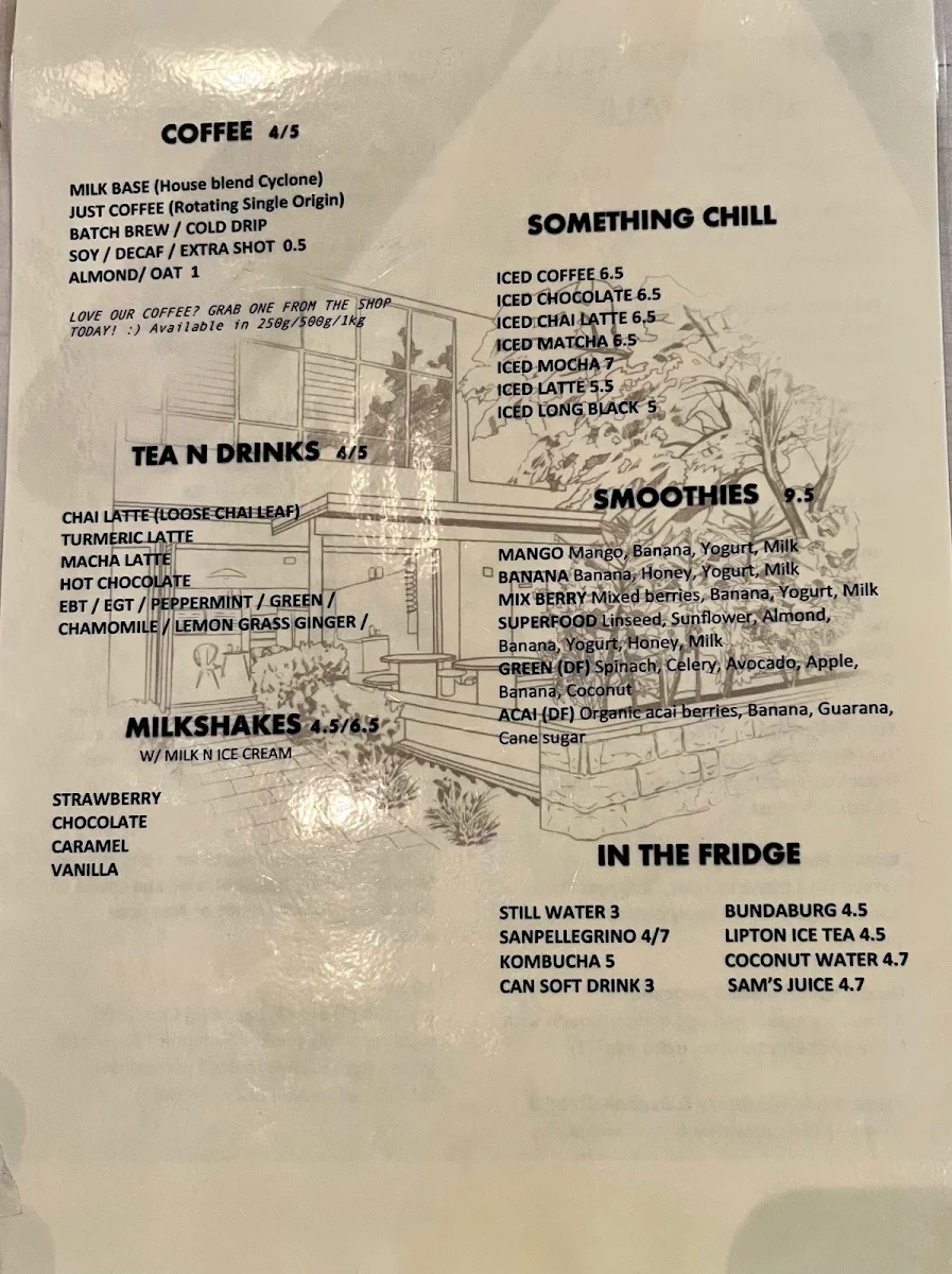 Menu, Coffee Brothers.