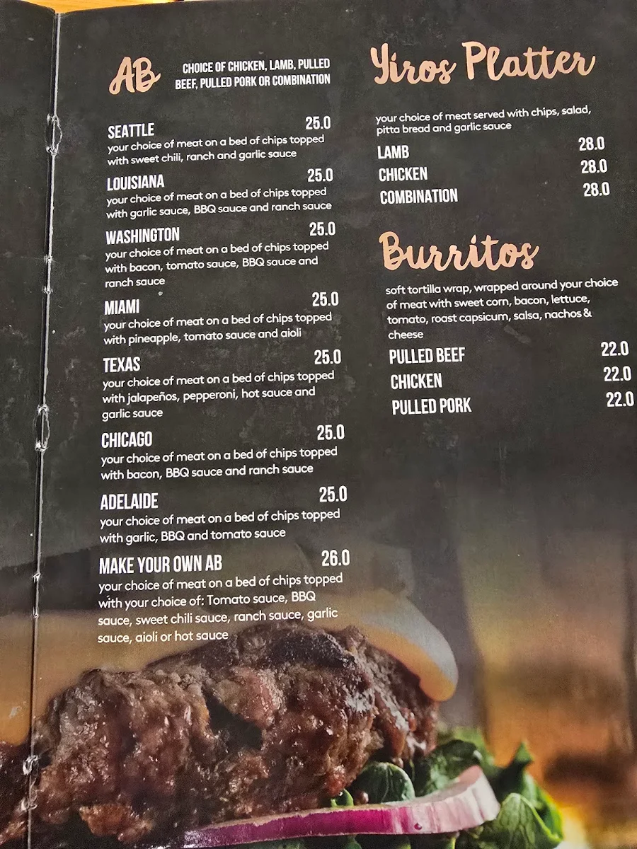Menu, Hanson Pizza Bar