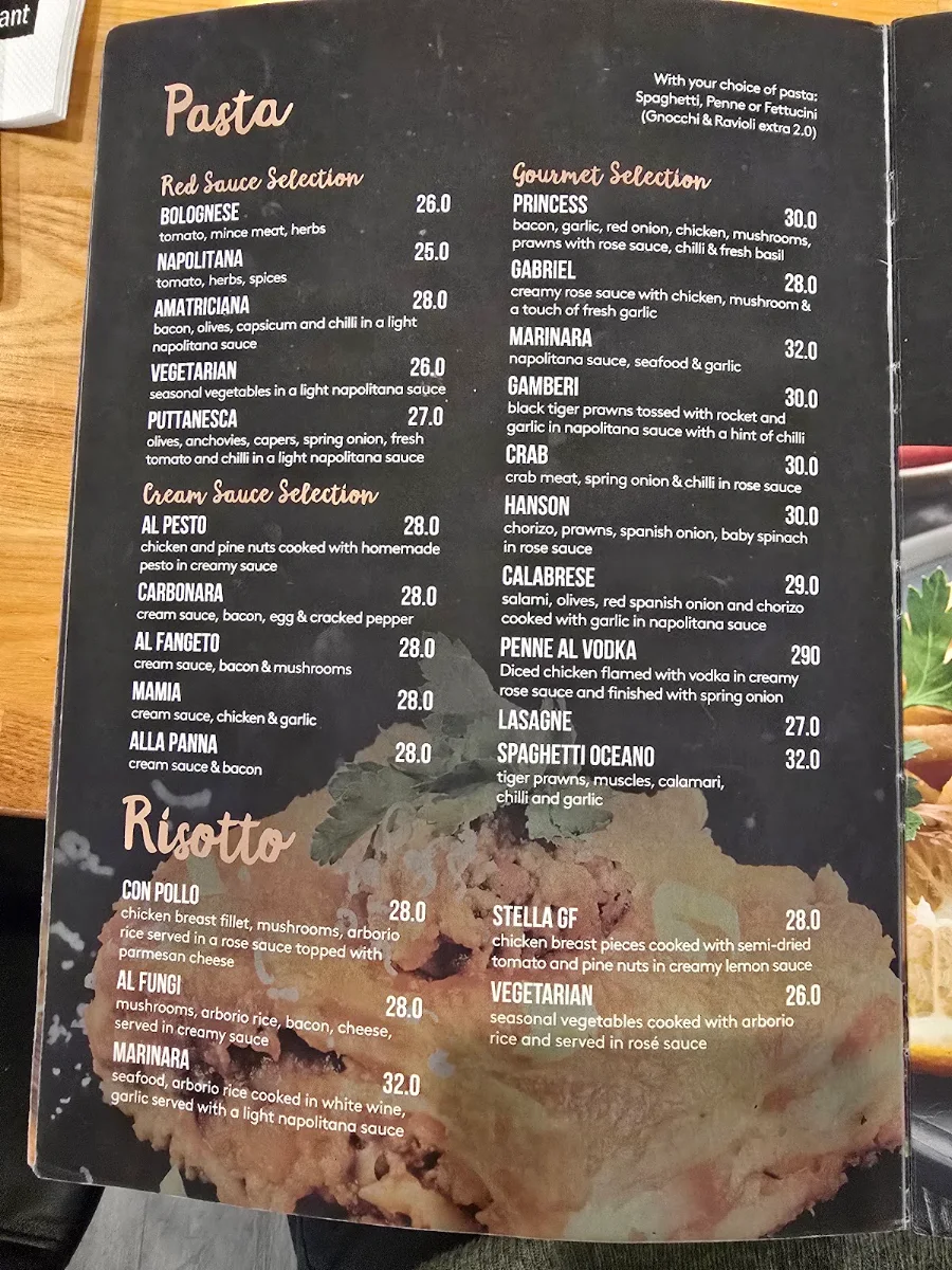 Menu, Hanson Pizza Bar
