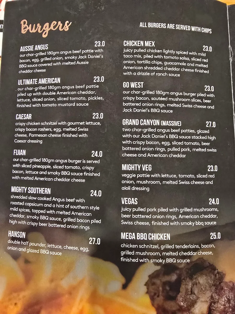 Menu, Hanson Pizza Bar