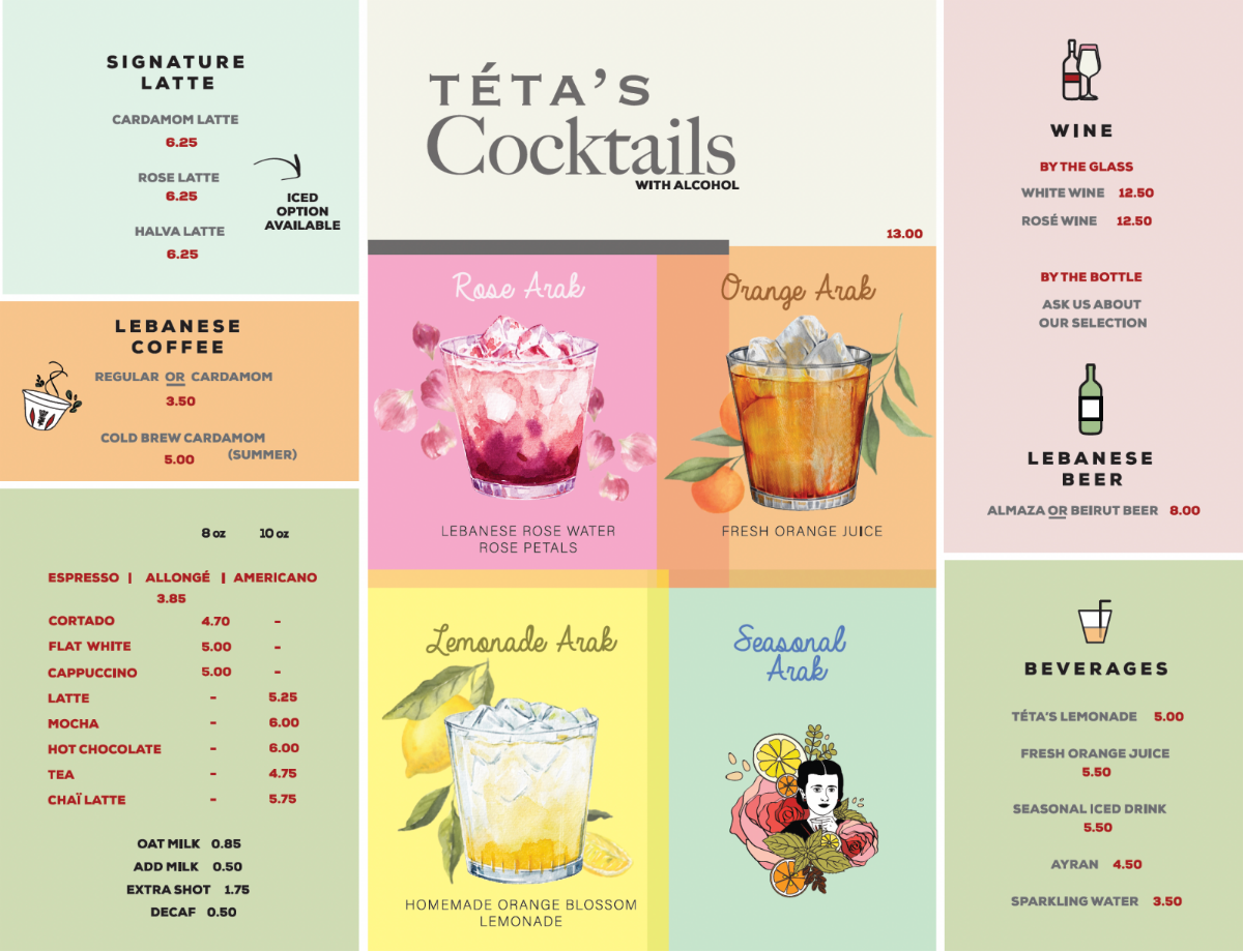 Menu, Chez Téta