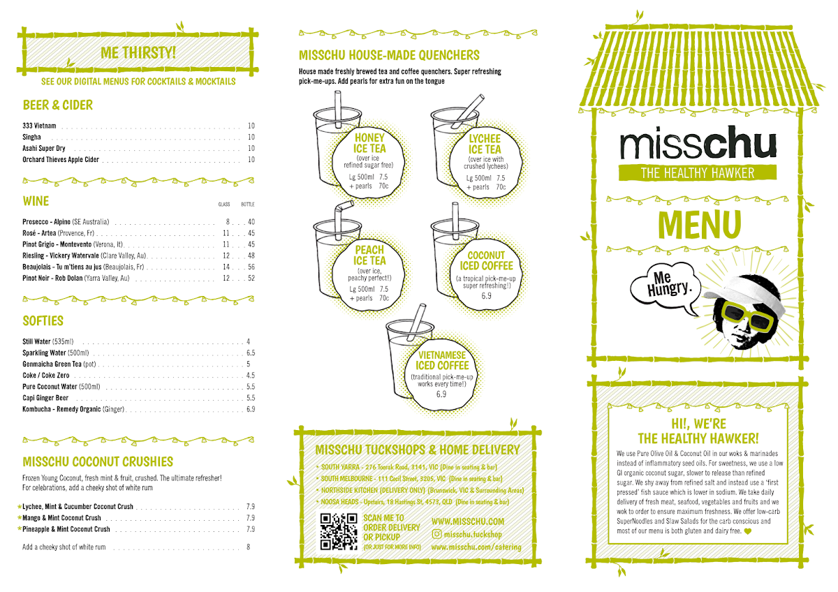 Menu, MISSCHU South Yarra