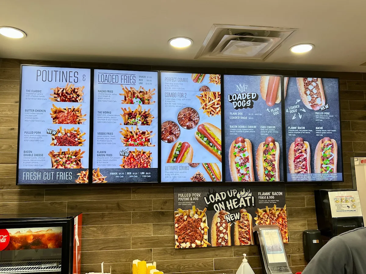 Menu, New York Fries ONroute Mallorytown