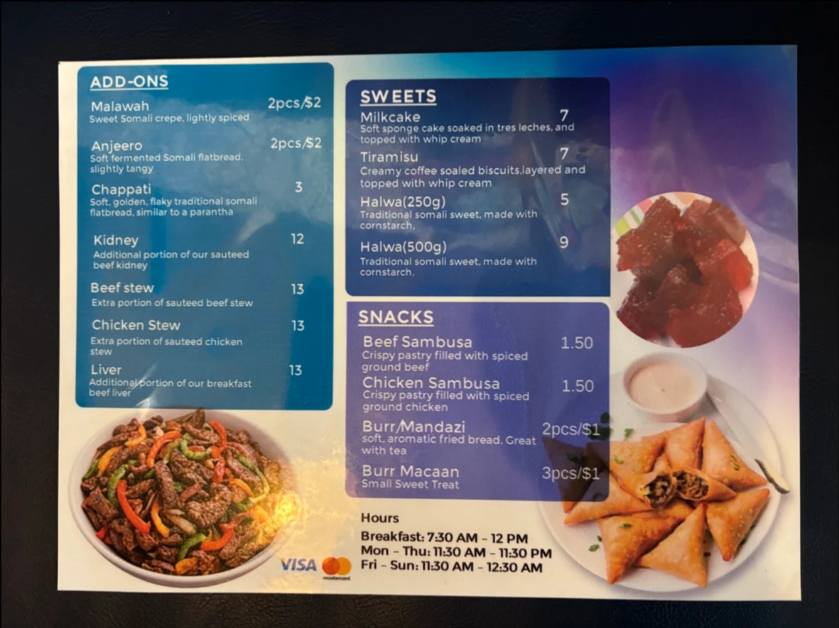 Menu, Hamdi