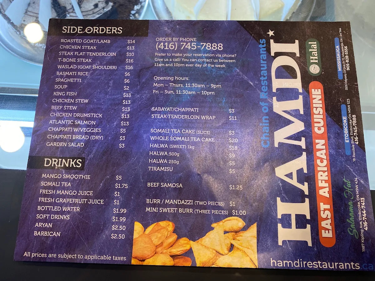 Menu, Hamdi