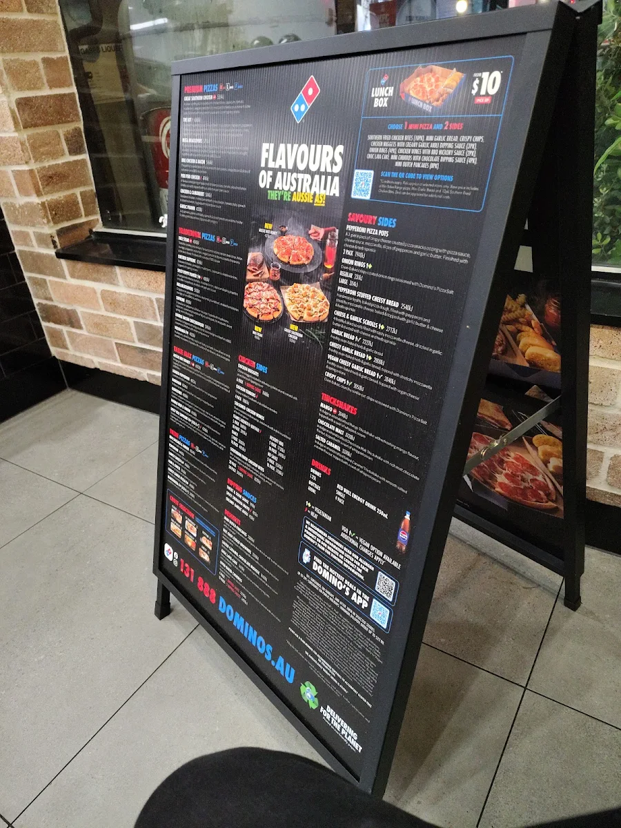 Menu, Domino's Pizza Broadmeadows
