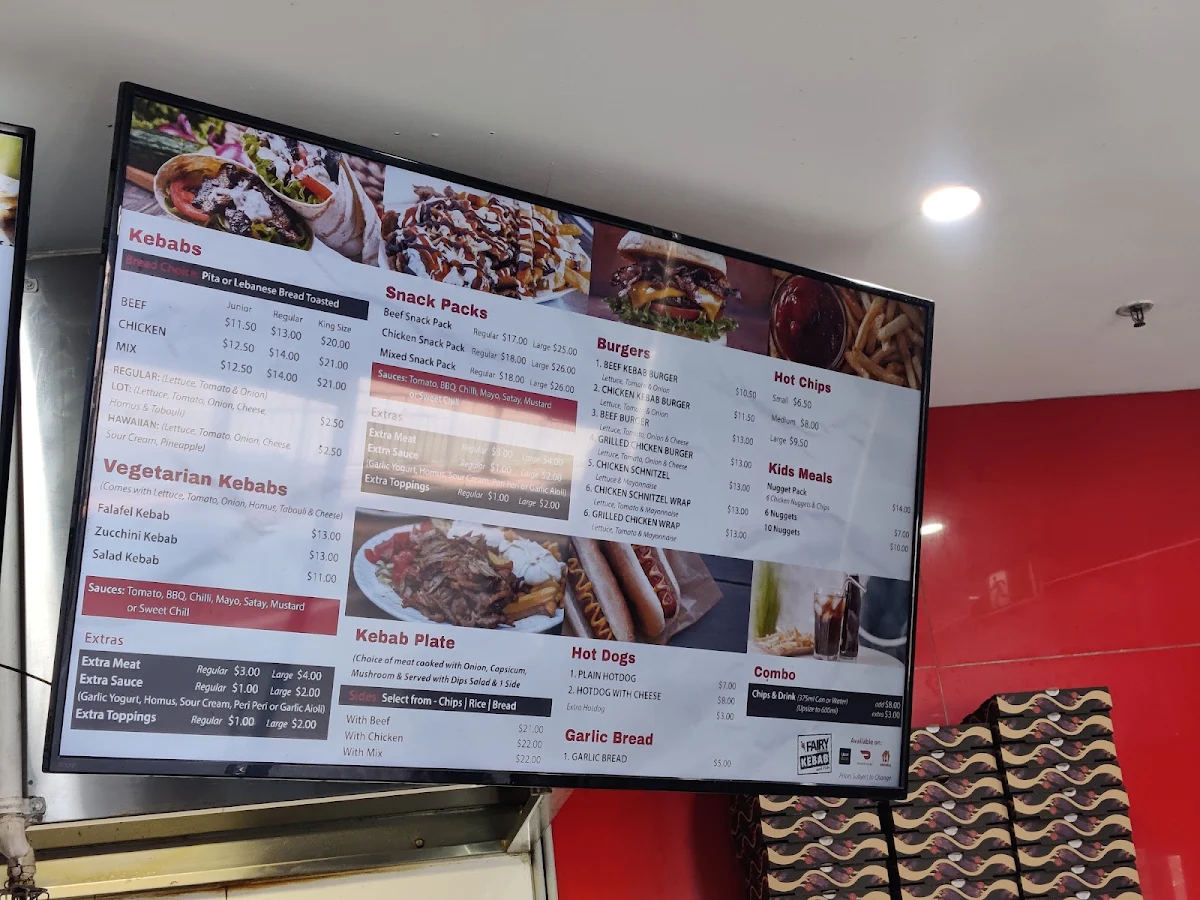 Menu, Fairy Meadow Kebabs & Pide