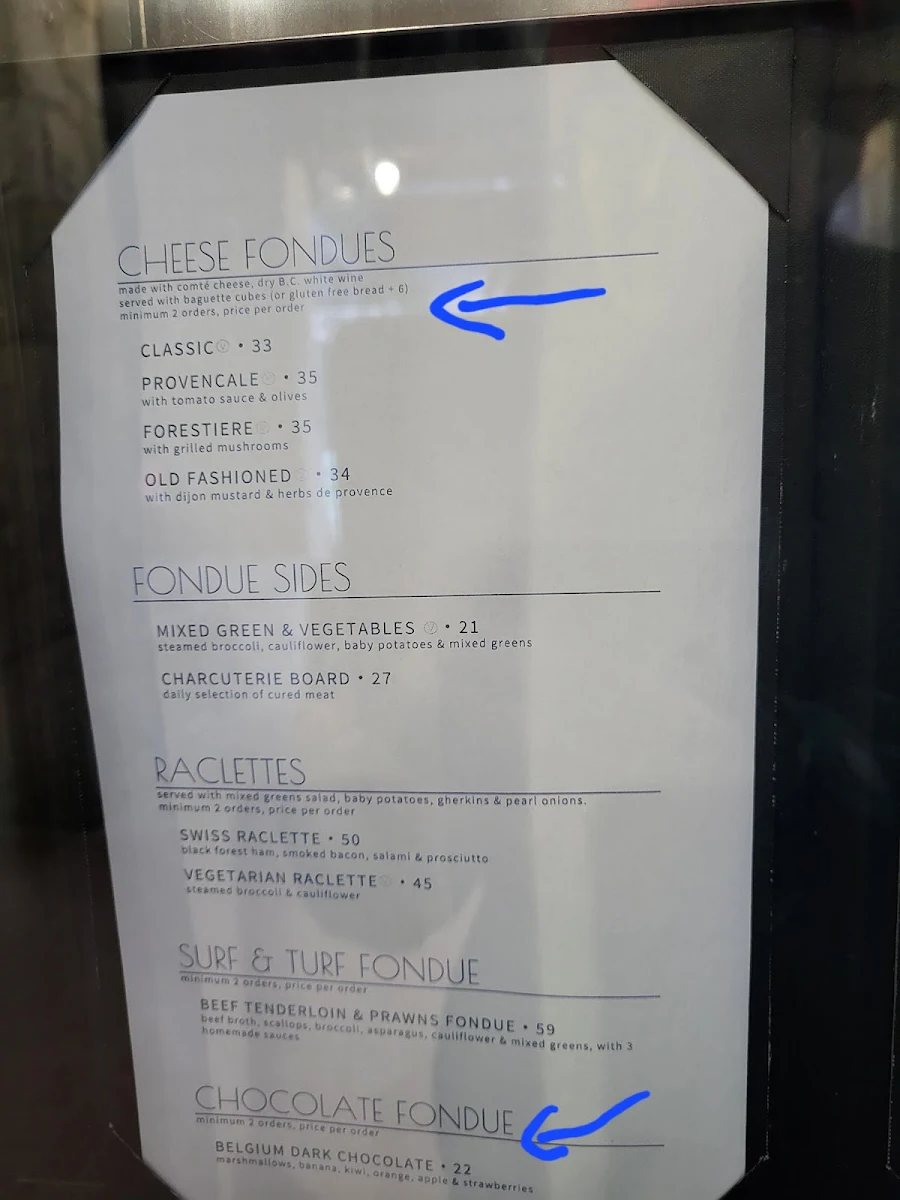 Menu, Crêpe Montagne