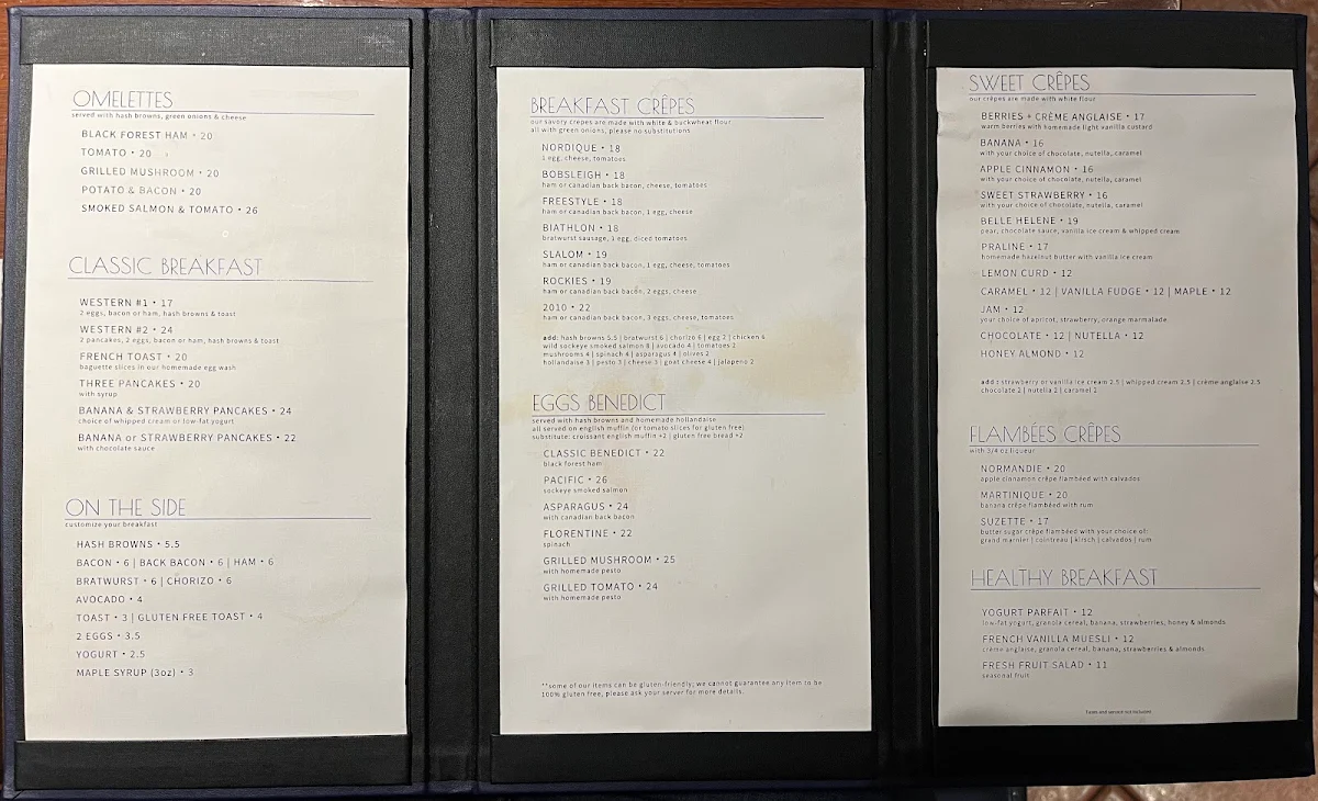 Menu, Crêpe Montagne
