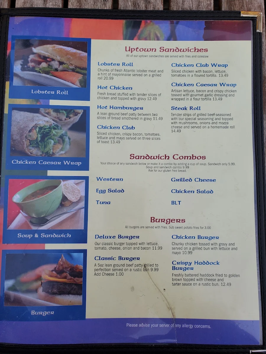 Menu, Chowder House on Main