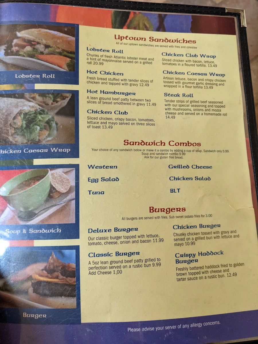 Menu, Chowder House on Main