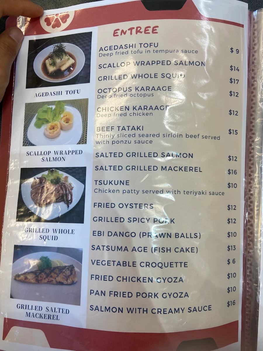 Menu, Kanta Japanese Kitchen