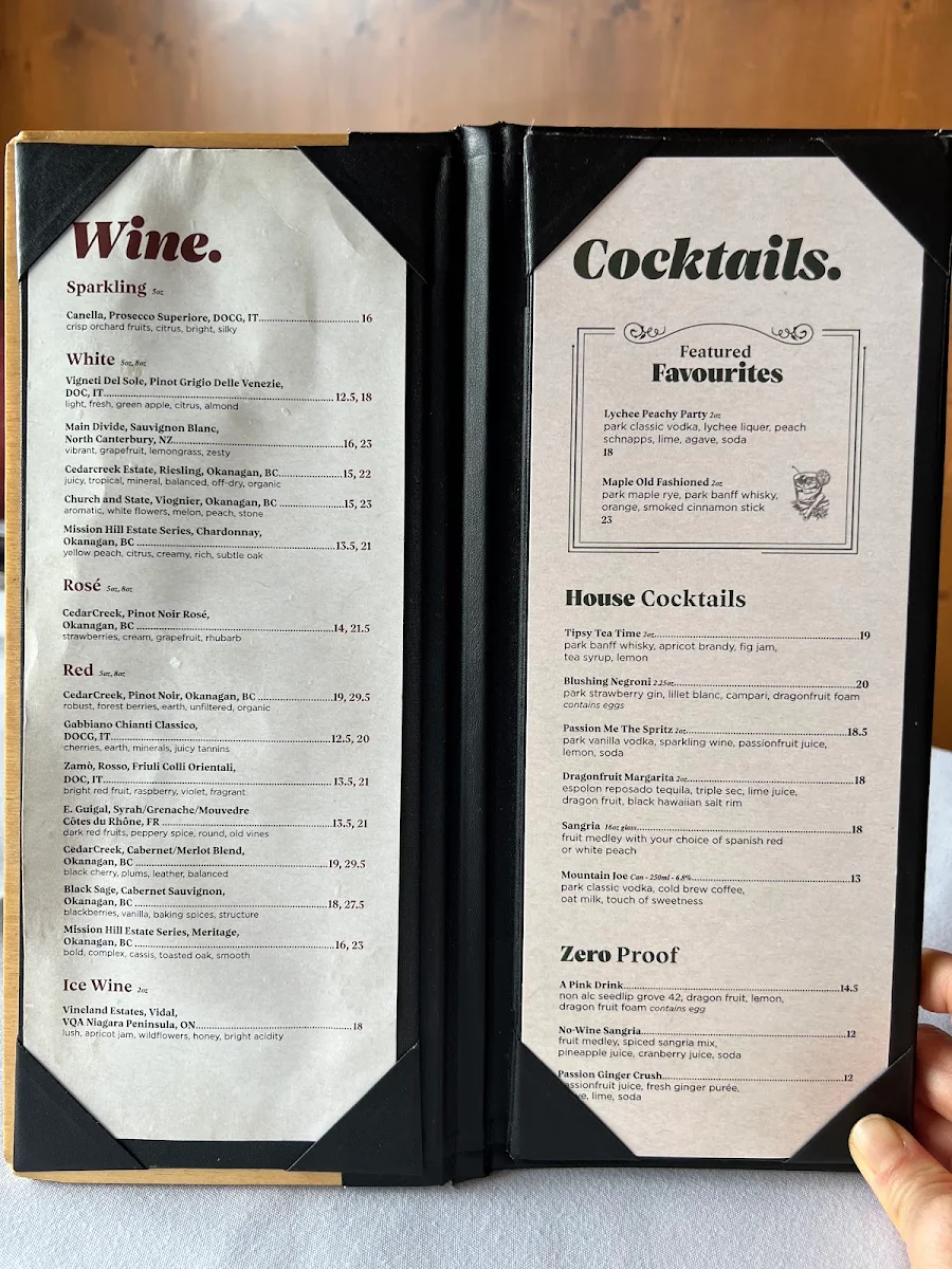 Menu, The Maple Leaf Steak & Seafood