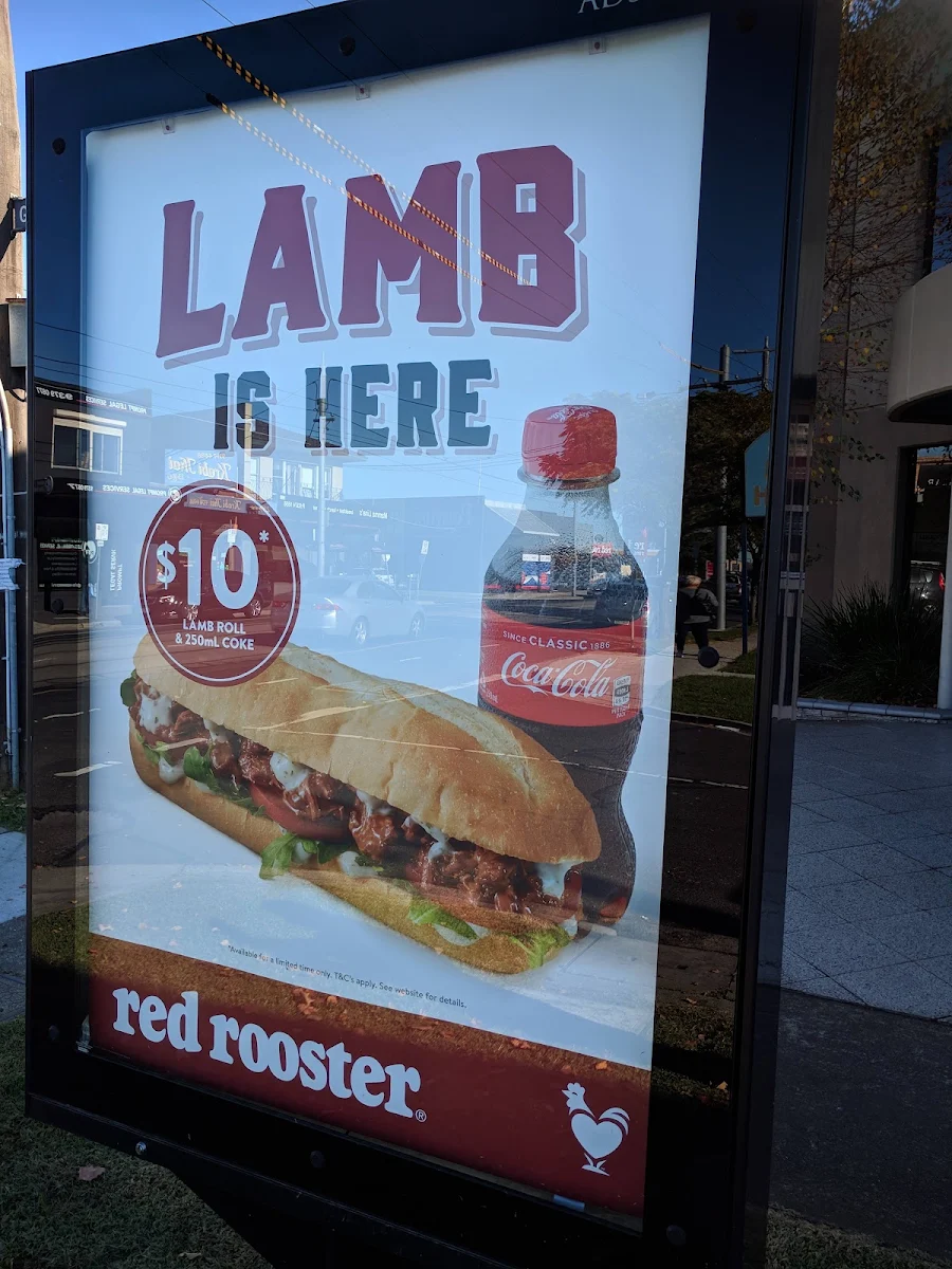 Menu, Red Rooster Keilor Road
