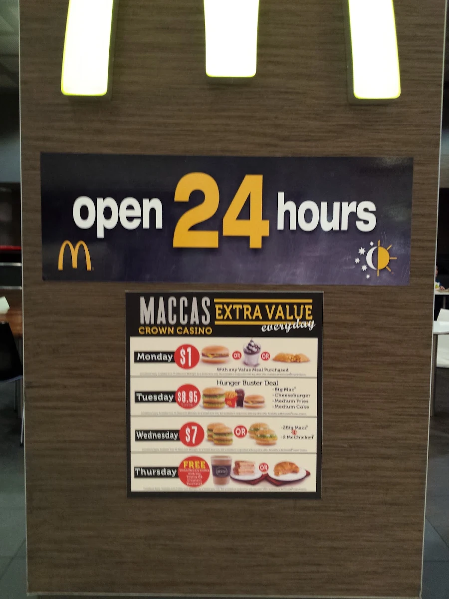 Menu, McDonald's Crown Casino II