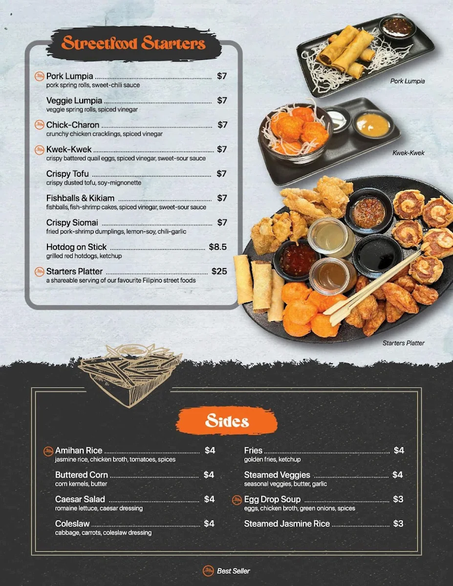 Menu, Amihan Grill + Bakeshop
