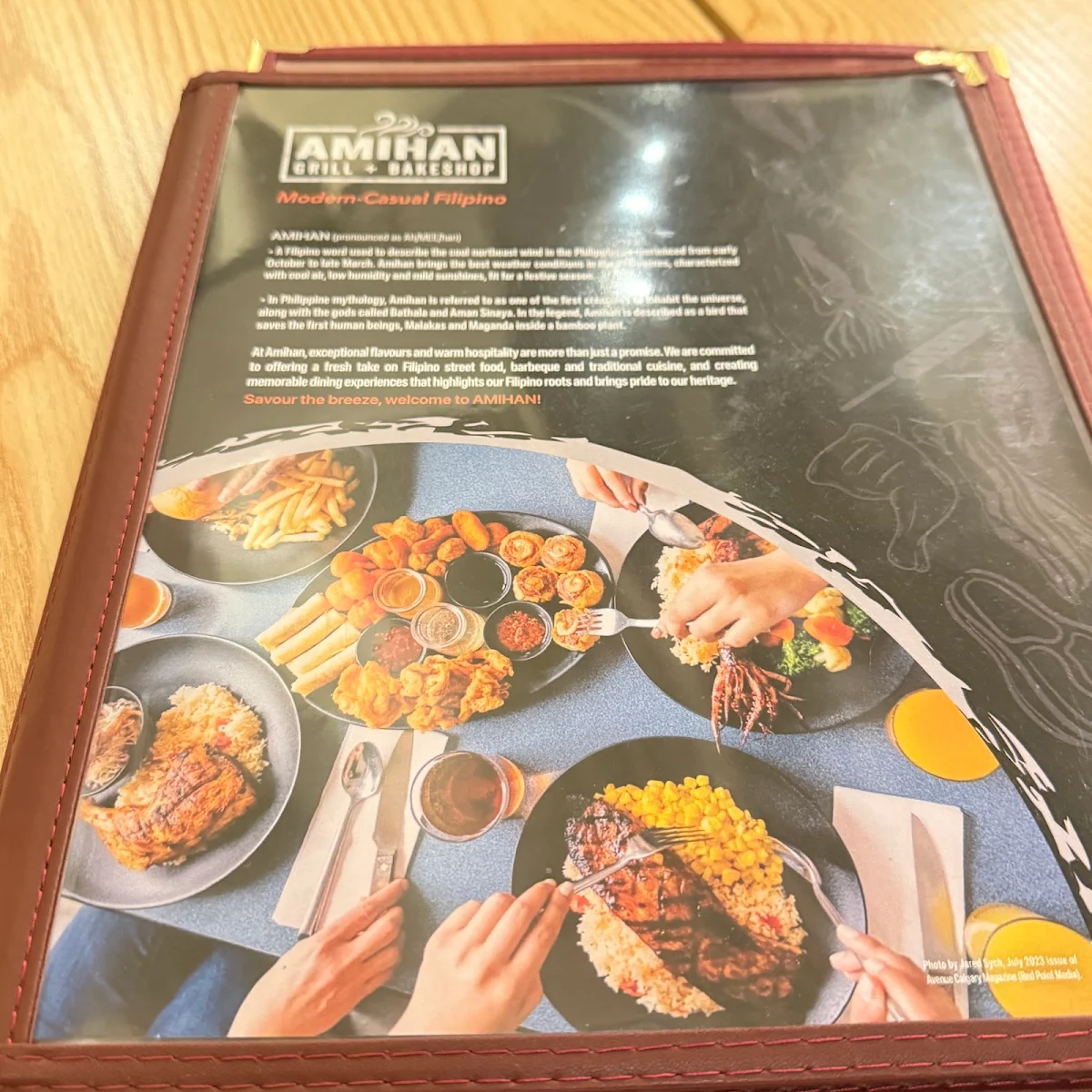 Menu, Amihan Grill + Bakeshop