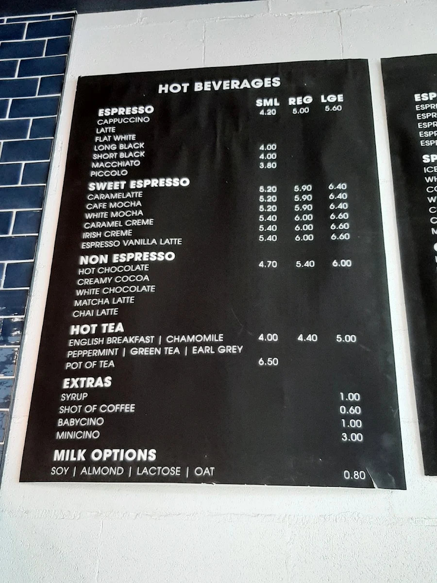 Menu, Macchiato & Co (Scott St)