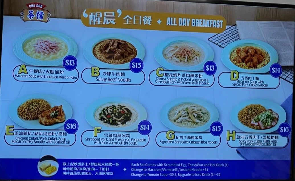 Menu, TM Wander