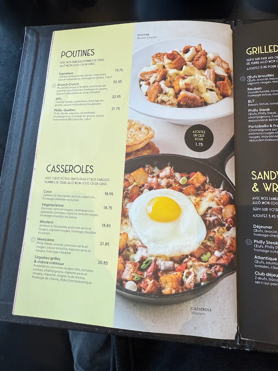 Menu, Allô mon Coco Saint-Jean-sur-Richelieu