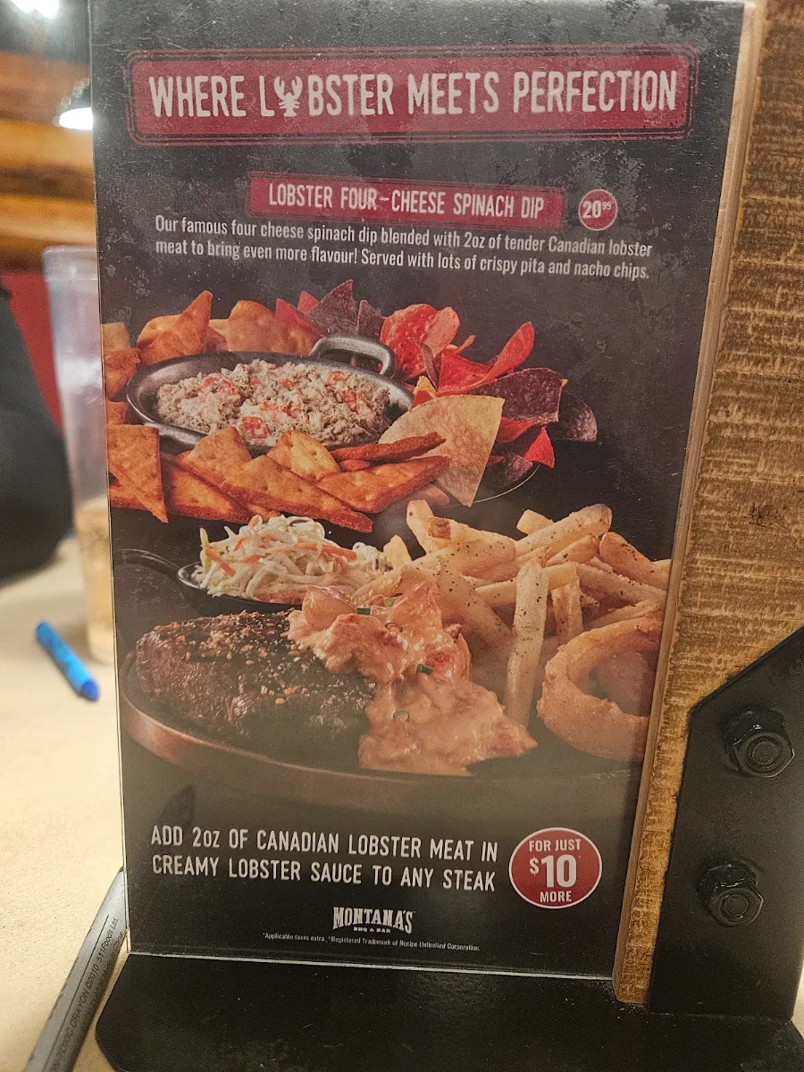 Menu, Montana’s BBQ & Bar