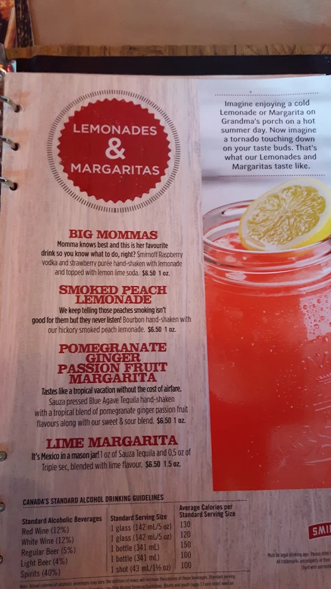 Menu, Montana’s BBQ & Bar