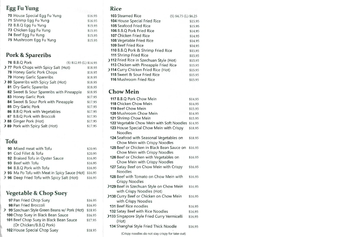 Menu, Kitchen On The Ridge