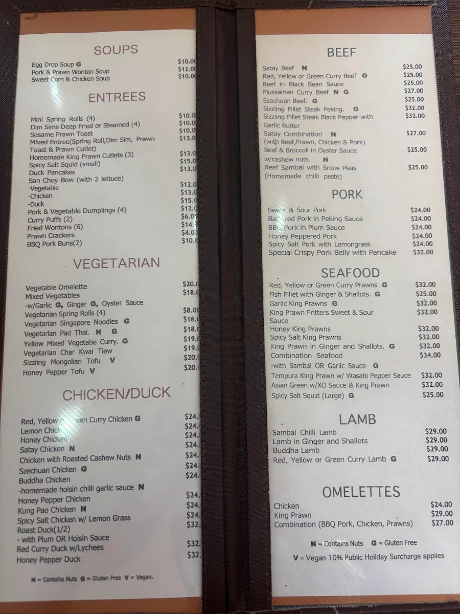 Menu, L'il Buddha Asian Cuisine