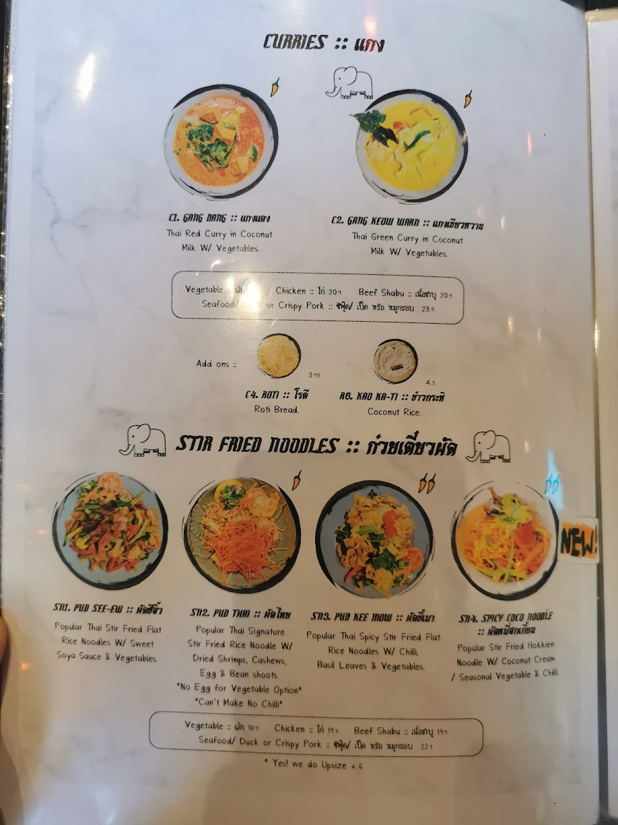 Menu, Thaiger Rabbit by Ying Thai