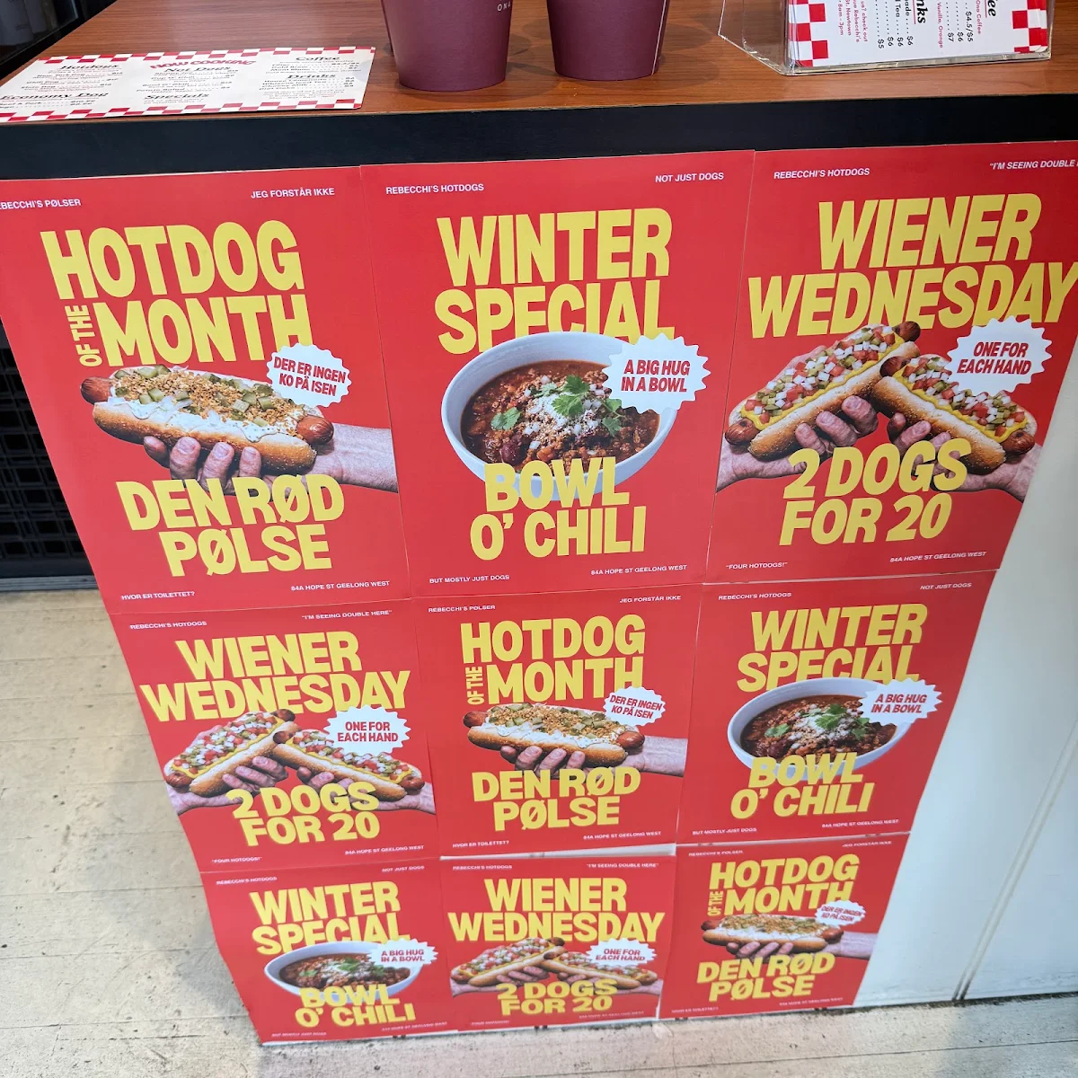 Menu, Rebecchi’s Hotdogs
