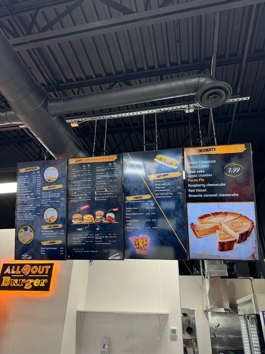Menu, All Out Burger (Barrhaven)