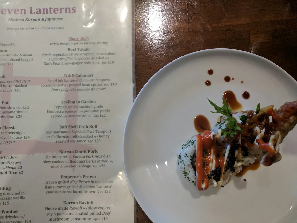 Menu, Seven Lanterns Sylvania