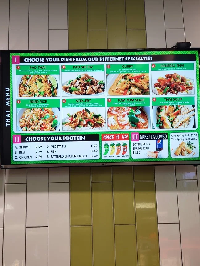 Menu, Umi Thai & Sushi