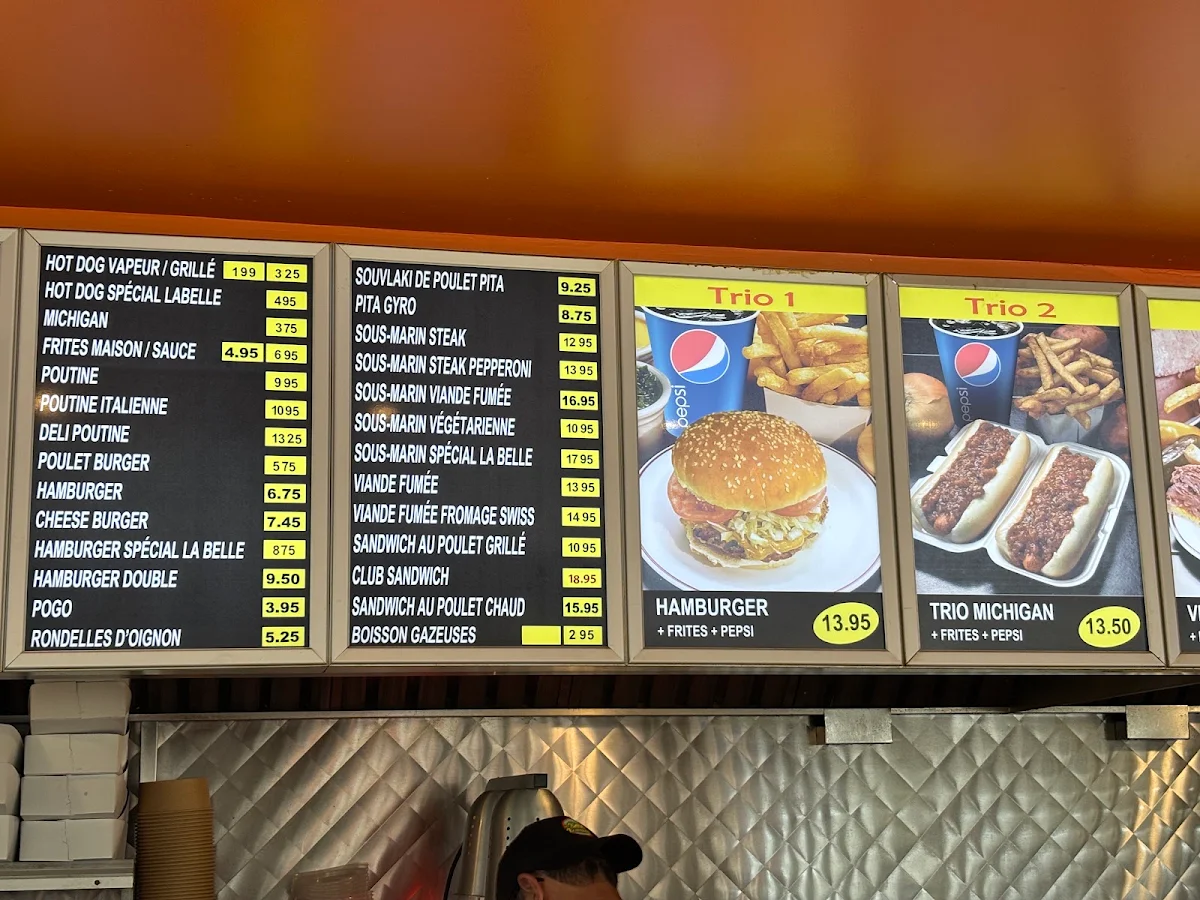 Menu, Restaurants Pataterie La Belle Province