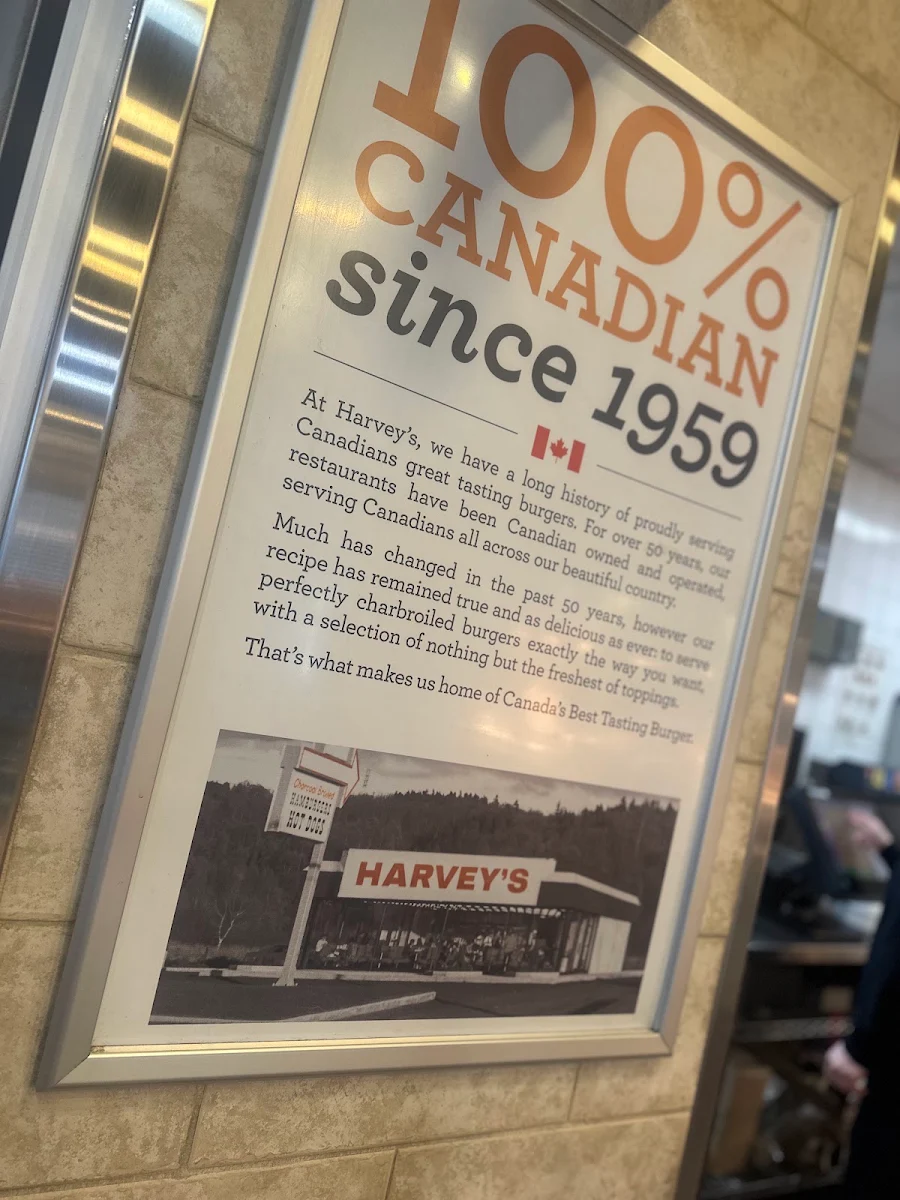 Menu, Harvey's