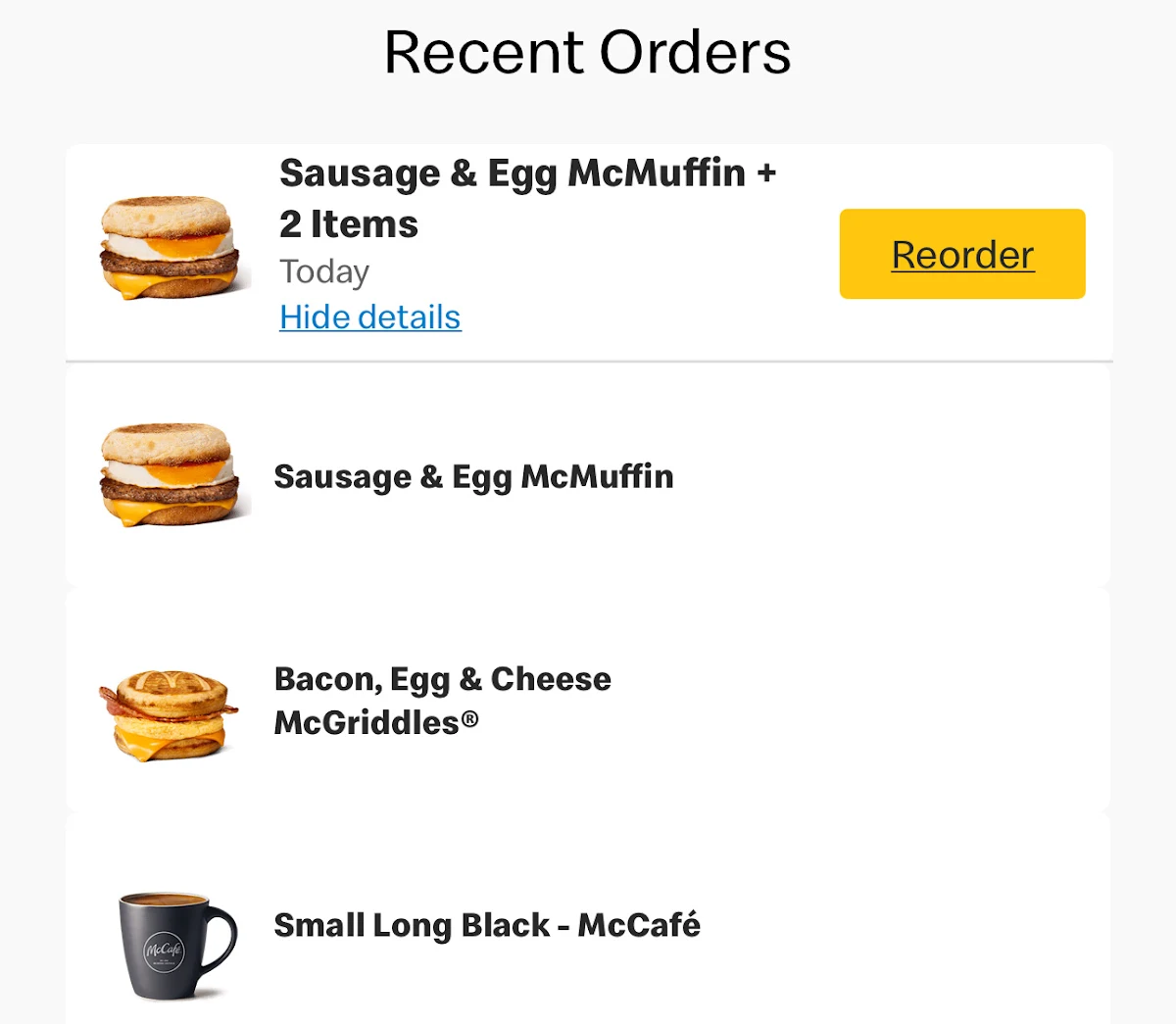 Menu, McDonald's Frewville