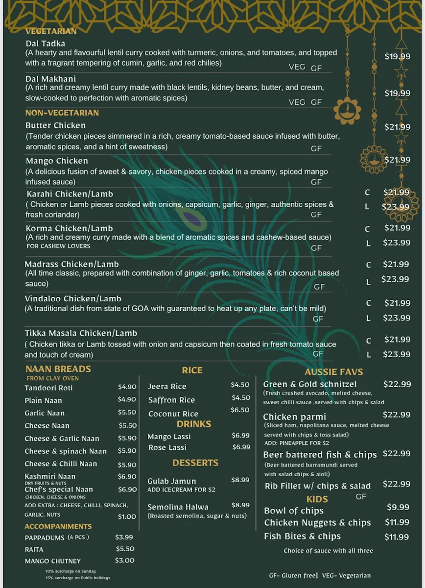 Menu, Indian cuisine by The Little Larder