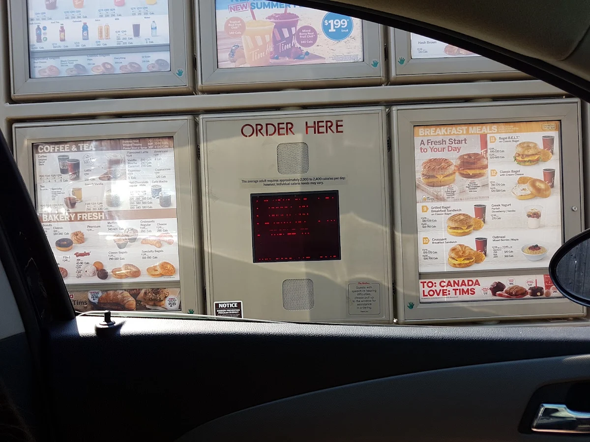 Menu, Tim Hortons