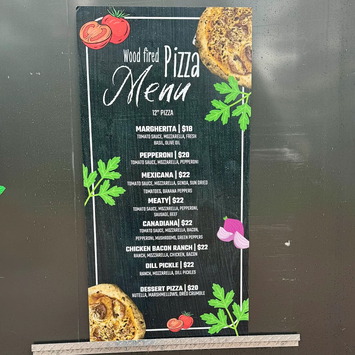 Menu, Turcottes Wood Fired Pizza