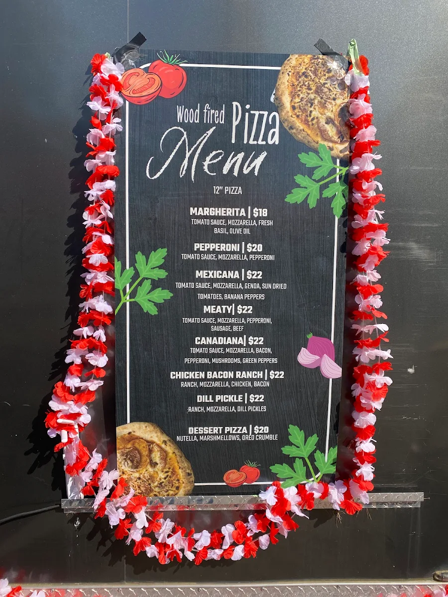 Menu, Turcottes Wood Fired Pizza