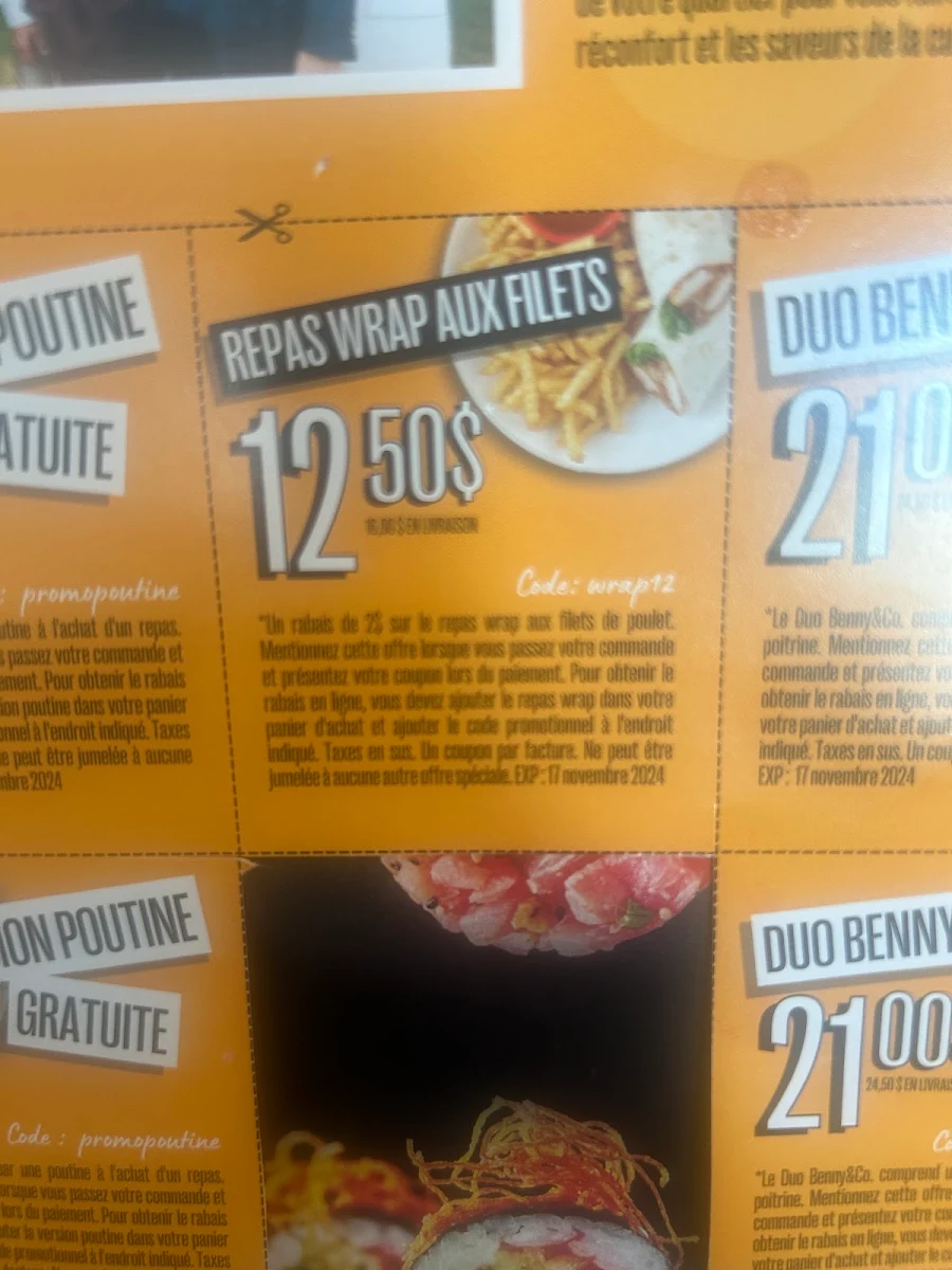 Menu, Benny&Co. Lachenaie