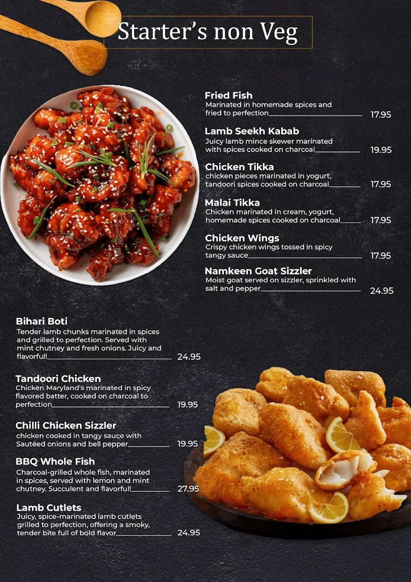 Menu, Flaming Karachi Ferndale