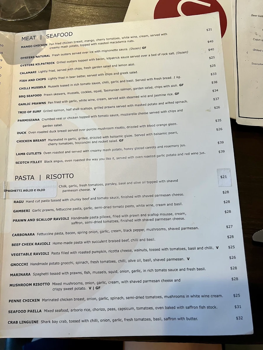 Menu, Milano's Restaurant and Pizzeria