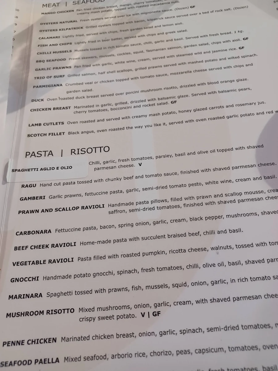Menu, Milano's Restaurant and Pizzeria