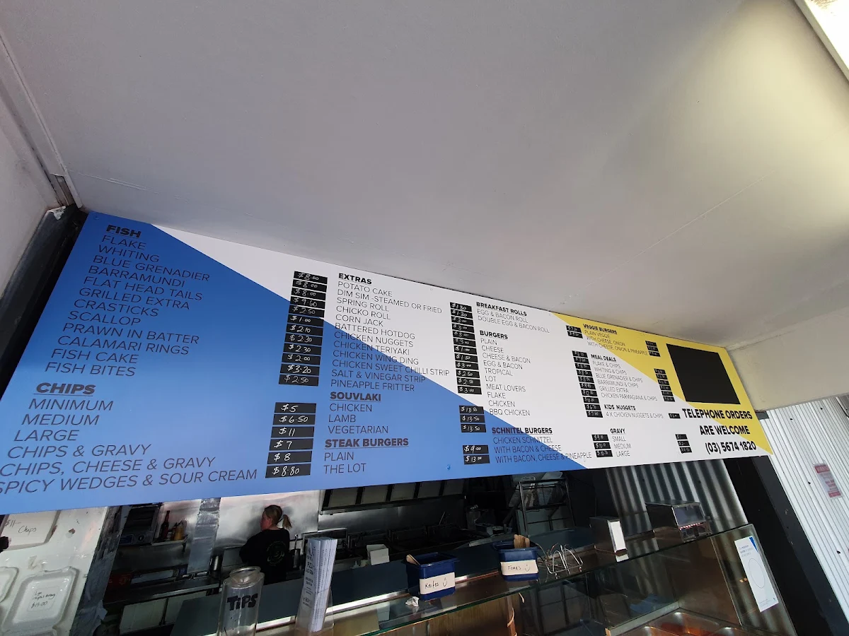 Menu, Inlet Fish & Chips