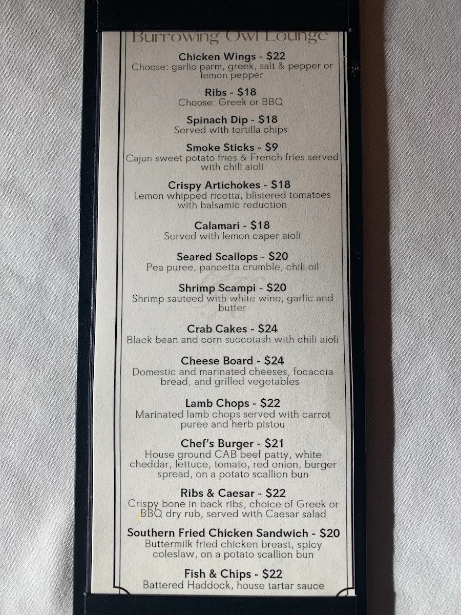 Menu, Grant Hall Dining Room & Lounge