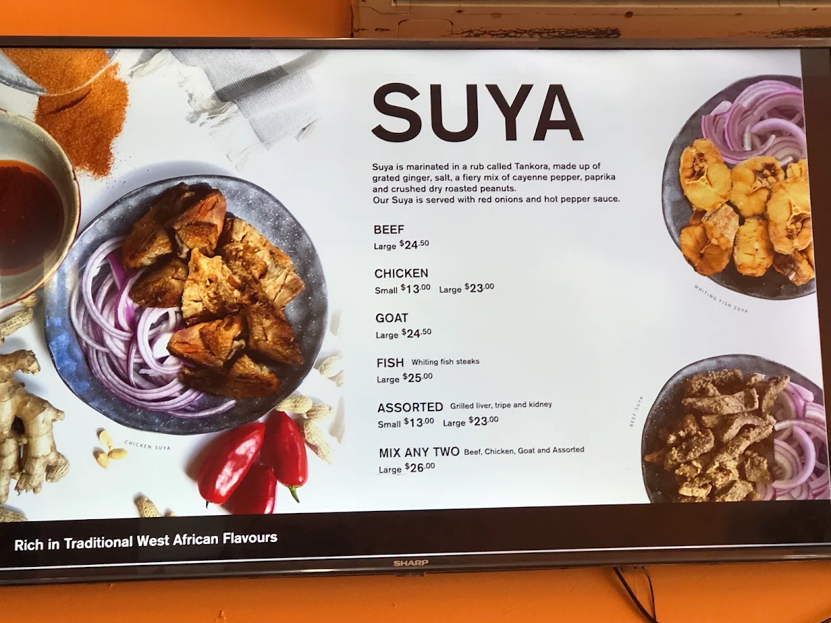 Menu, The Suya Spot Scarborough