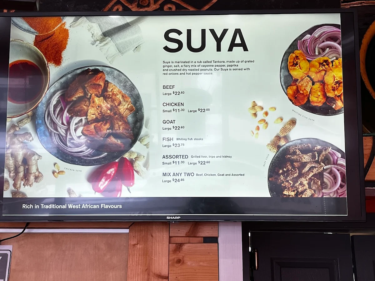 Menu, The Suya Spot Scarborough