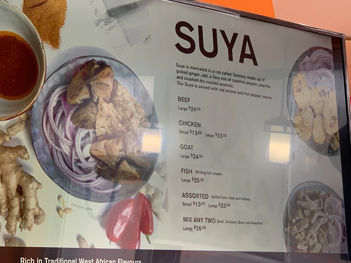 Menu, The Suya Spot Scarborough